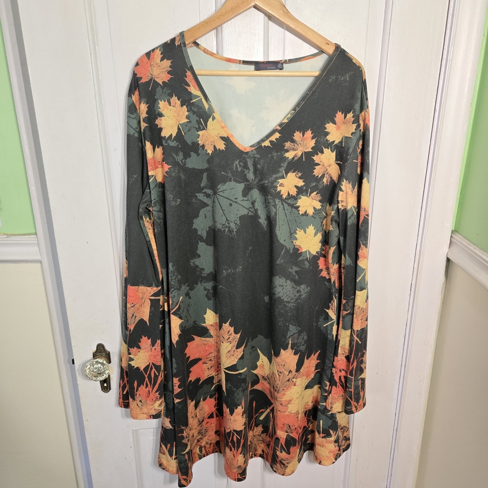 Floral Autumn Leaves Mini Dress